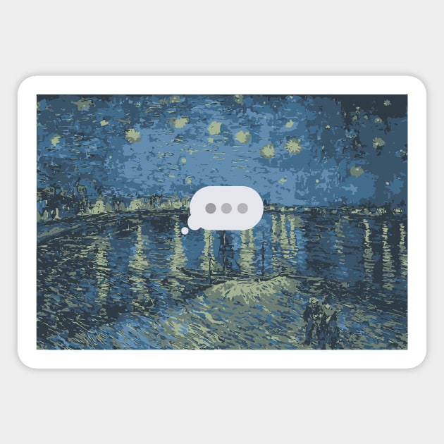 Starry Night Typing Bubble Sticker by Art Dysmorphia